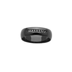 Custom Jewellery: ZiRO Black Zirconium with Black Diamonds Band