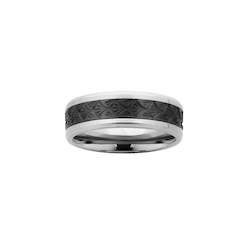 Rings: ZiRO Titanium & Black Zirconium Patterned with Comfort Curve™ Band