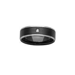 Rings: ZiRO Black & Natural Zirconium with Comfort Curve™ Band