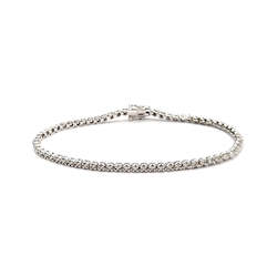 Bracelets: 9ct White Gold & Diamond Tennis Bracelet