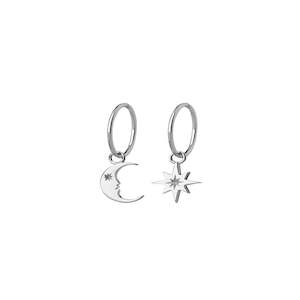 Earrings: Crescent Moon & Star Sleepers