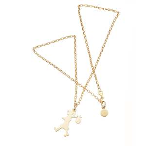 Necklaces: Runaway Girl Pendant Large Gold-Plated