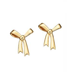 Earrings: Large Bow Studs Gold-Plated