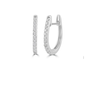 Earrings: White Gold Diamond Huggie Earrings