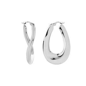 Najo: Gravity Silver Hoop Earrings