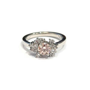 Custom Jewellery: Platinum & Pink Lab Grown Dress Ring
