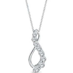 Necklaces: Lab Grown Diamond Curve Pendant