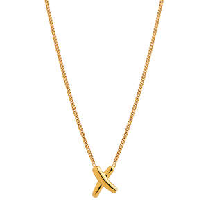 Necklaces: Bisous Gold Necklace