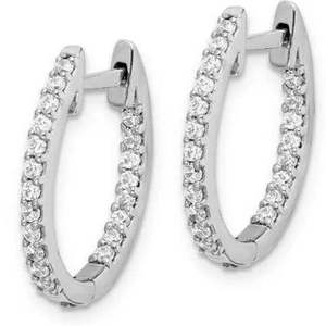 Earrings: White Gold & Lab Grown Diamond Inside Out Hoops
