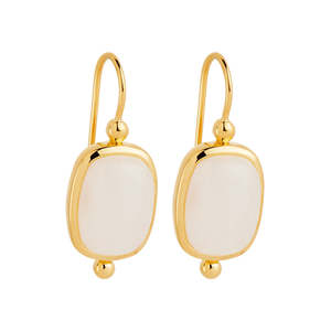 Earrings: Fleur Rainbow Moonstone Gold Earing