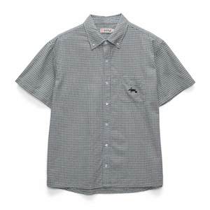 SHIRT: S/DOUBLE OXFORD CLASSIC S/S SHIRT - POOL BLUE CHECK
