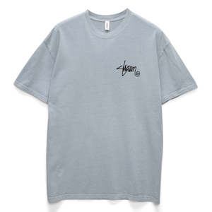 S/DOUBLE ROOTS DOT TEE - WASHED STEEL