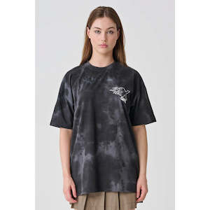 WM TEE: X-GIRL BURNING X LOGO RELAXED TEE - BLACK