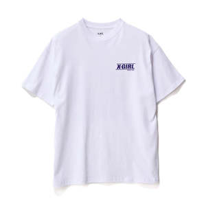 Womens Tops: X-GIRL TWO TONE RABBIT RELAXED TEE - WHITE