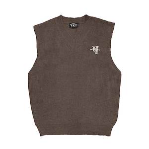 VIC OL' ENGLISH MOHAIR BLEND VEST - CHOCOLATE