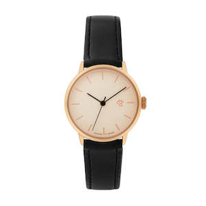 CHPO WATCH - KHORSHID MINI ROSE (ROSE GOLD/BLACK VEGAN LEATHER)