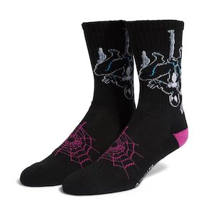 Huf X Spiderman: HUF X SPIDERMAN HANGIN' OUT SOCKS - BLACK
