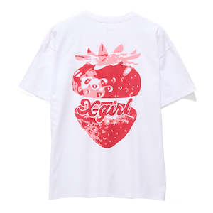 X-GIRL STRAWBERRY RELAXED TEE - WHITE
