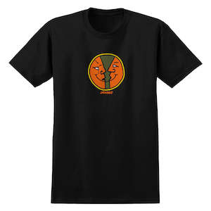 Krooked: KROOKED MOONSMILE ROUND TEE - BLACK/MULTI