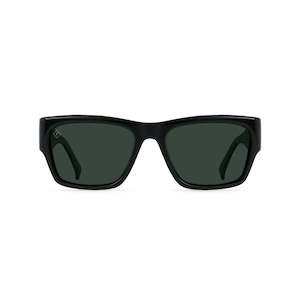 Raen: RAEN SUNGLASSES RUFIO - RECYCLED BLACK/GREEN POLARIZED