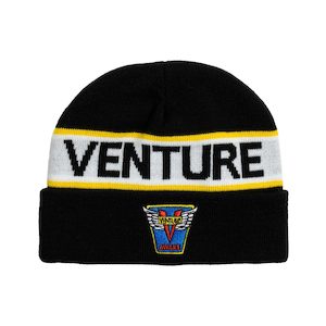 VENTURE EMBLEM BEANIE - BLACK/WHITE/YELLOW