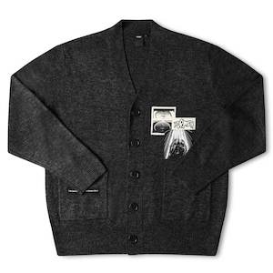 Knitwear: FORMER AG CARDIGAN - BLACK