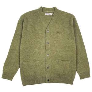 S/DOUBLE KNIT SCRIPT CARDIGAN - OLIVE