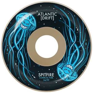 54mm Skateboard Wheels: SPITFIRE X ATLANTIC DRIFT FORMULA FOUR CONICAL FULL 54MM 99D