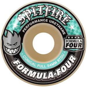 54mm Skateboard Wheels: SPITFIRE FORMULA FOUR CONICAL FULL 54MM 97D