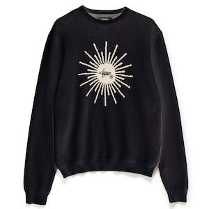 S/DOUBLE SUNBURST SWEATER - BLACK