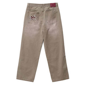 XLARGE 91 STAR BAGGY DENIM PANT - WORN BROWN