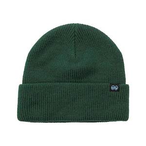 Krooked: KROOKED EYES CLIP BEANIE - DARK GREEN/BLACK/WHITE
