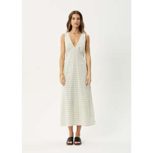 Afends: AFENDS LEGACY SEERSUCKER MAXI DRESS - BOA CHECK