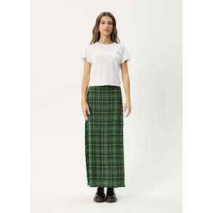 Afends: AFENDS LONNIE SEERSUCKER MAXI SKIRT - HUNTER GREEN