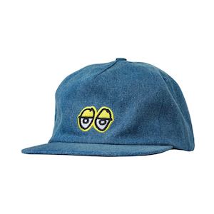 KROOKED EYES SNAPBACK - WASHED DENIM/YELLOW