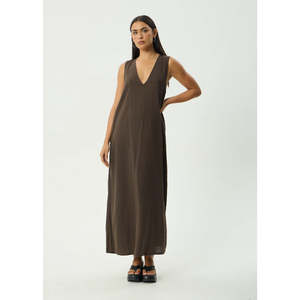 Afends: AFENDS LILO MAXI DRESS - COFFEE