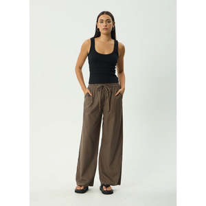 Afends: AFENDS CYRUS WIDE LEG PANT - COFFEE STRIPE