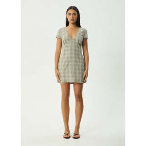 AFENDS SCOUT MINI DRESS - OLIVE CHECK