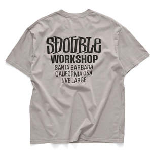 S Double: S/DOUBLE WORKSHOP TEE - PIGMENT ROCK GREY