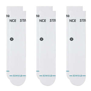 STANCE ORIGIN 3 PACK CREW SOCKS - WHITE