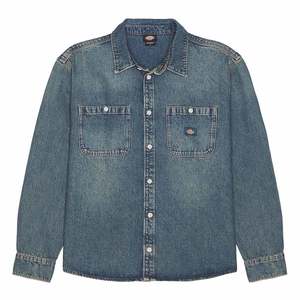 DICKIES DENIM MECHANIC SHIRT - KHAKI TINTED BLUE