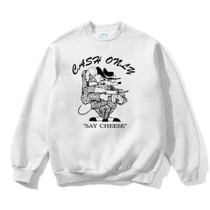 CASH ONLY MOBSTER CREWNECK - ASH