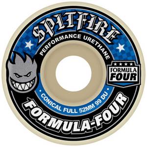 52mm Skateboard Wheels: SPITFIRE FORMULA FOUR CONICAL FULL 99A 52MM