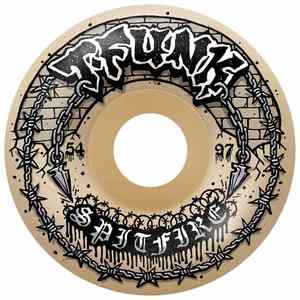 54mm Skateboard Wheels: SPITFIRE FORUMULA FOUR T-FUNK RAW RADIAL FULL 97A 54MM