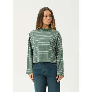 AFENDS ALTITUDE LONG SLEEVE TEE - PINE STRIPE