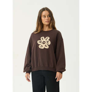 AFENDS RAVEN CREW NECK - WASHED COFFEE