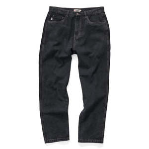S/DOUBLE EMBROIDERED 5 POCKET STANDARD JEANS - BLACK WASH