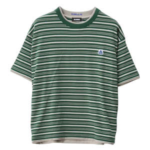 XALRGE STRIPE DOUBLE LAYER GORILLA FIT TEE - EDEN