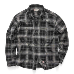 Apparel: S/DOUBLE PASS FLANNEL OVERSHIRT - BLACK