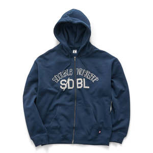S/DOUBLE CHUCK FLEECE ZIP HOOD - NAVY